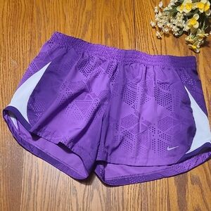 Nike Women's Athletic Shorts in Purple and White - Size XL